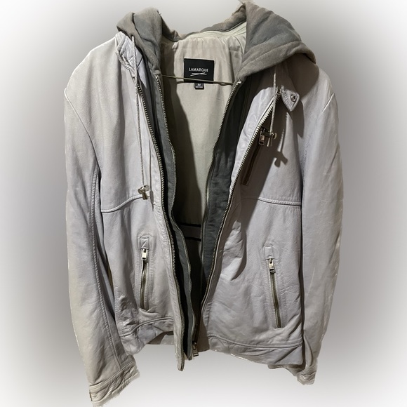 Men’s Lamarque Hooded Genuine Leather Jacket - Picture 1 of 10